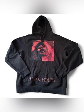 rare the weeknd after hours deluxe black and red hoodie